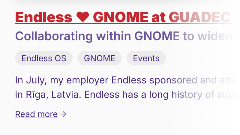 Tags on a post