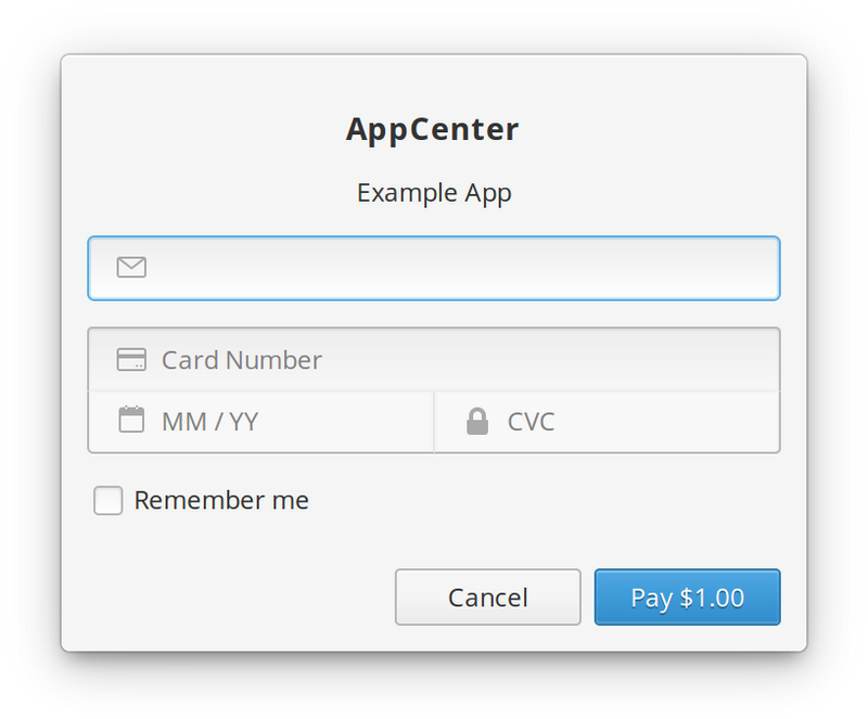 Prototypes of the Pay-What-You-Want Widget and credit card processing dialog for use in AppCenter