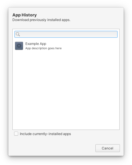 AppCenter app history