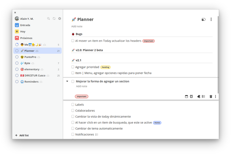 A project in Planner