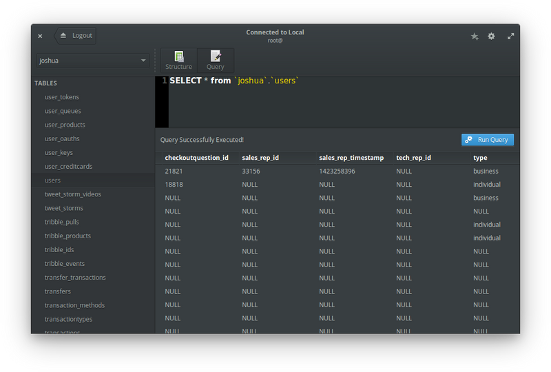 Sequeler with its Dark Theme option