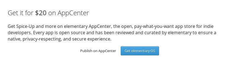 Example of the new “Get it on AppCenter” section, including pricing