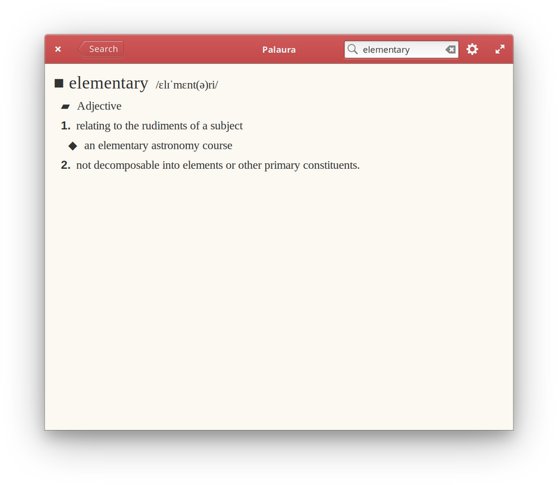 Dictionary app Palaura uses a Serif font to display definitions