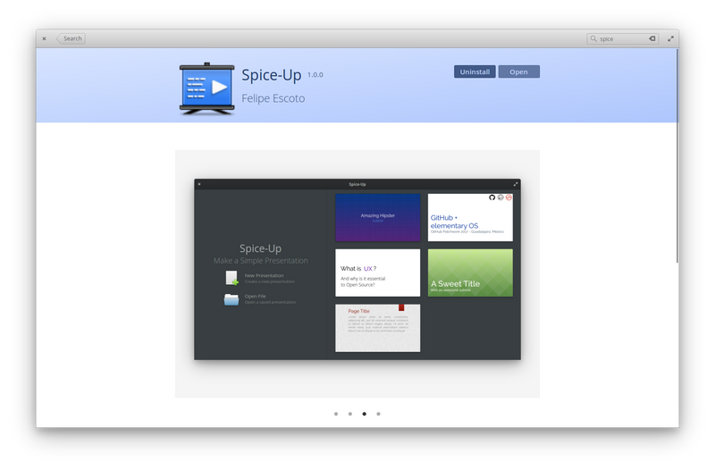 Spice-Up by Felipe Escoto has four big, beautiful screenshots that show off the different features of his app.