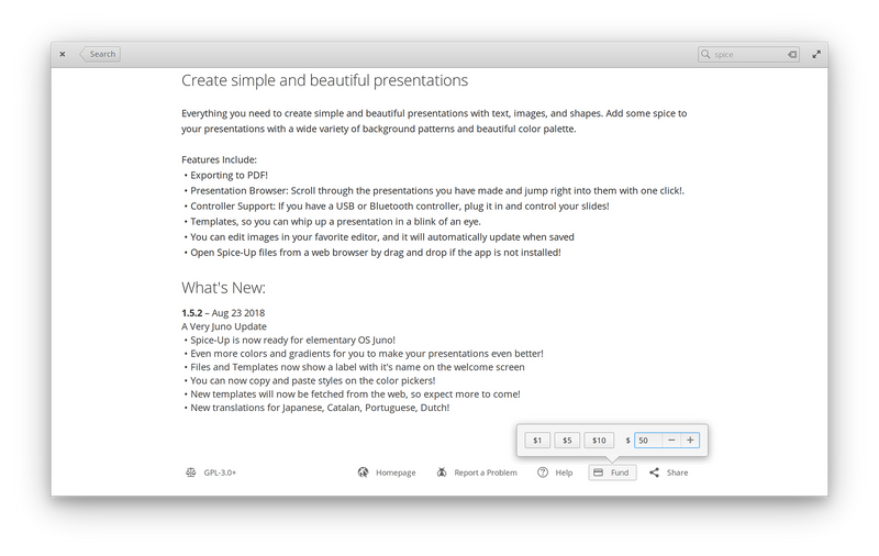 Users can directly fund apps at any time