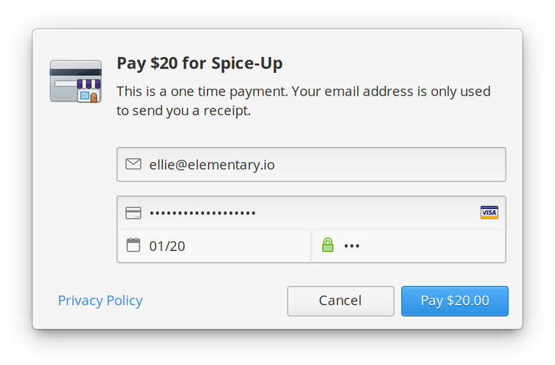 AppCenter payment dialog