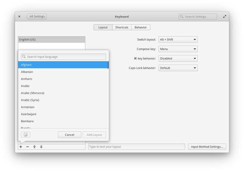 Add keyboard layout