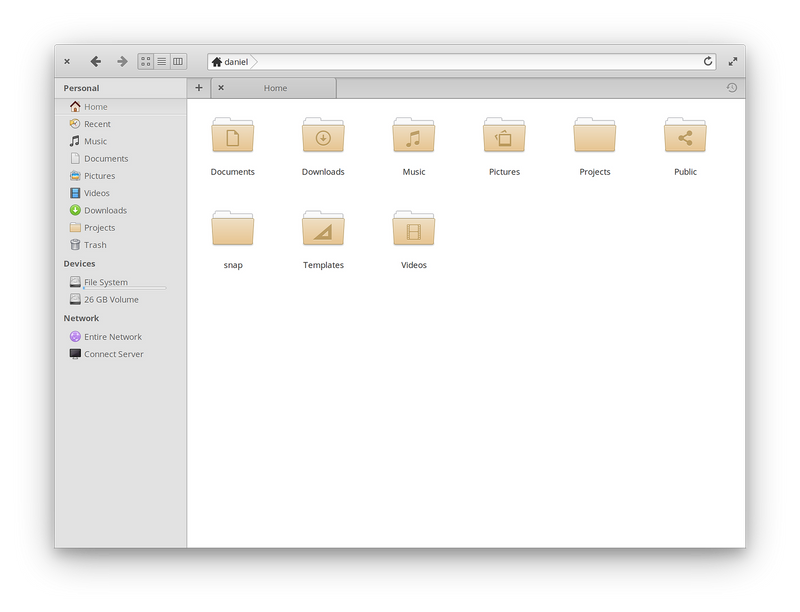 Files with the default Grid view