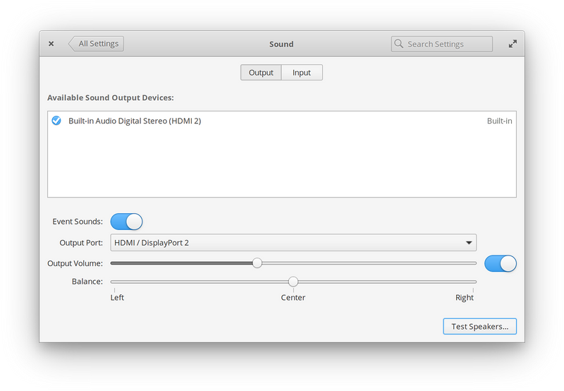 Sound settings