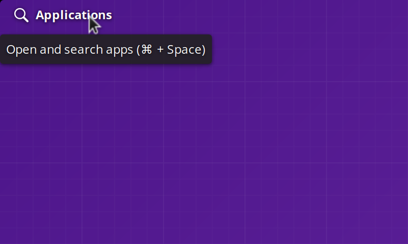 Applications menu
