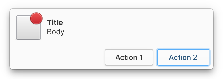 Notification with action buttons