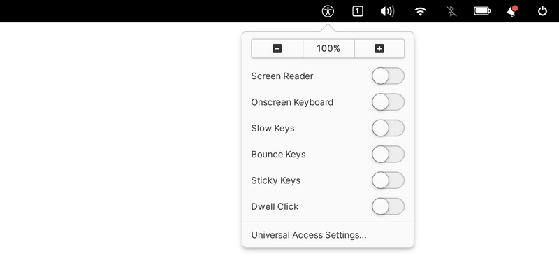 Universal Access indicator