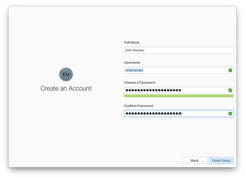 Initial Setup User page