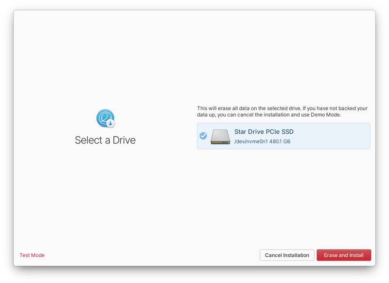 Installer Drives page