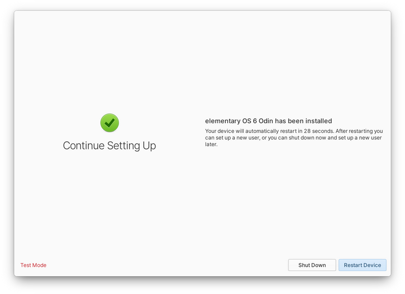 Installer Success page