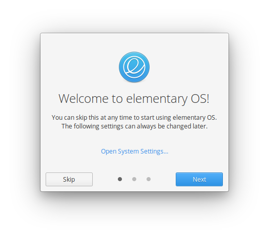 Welcome screenshot