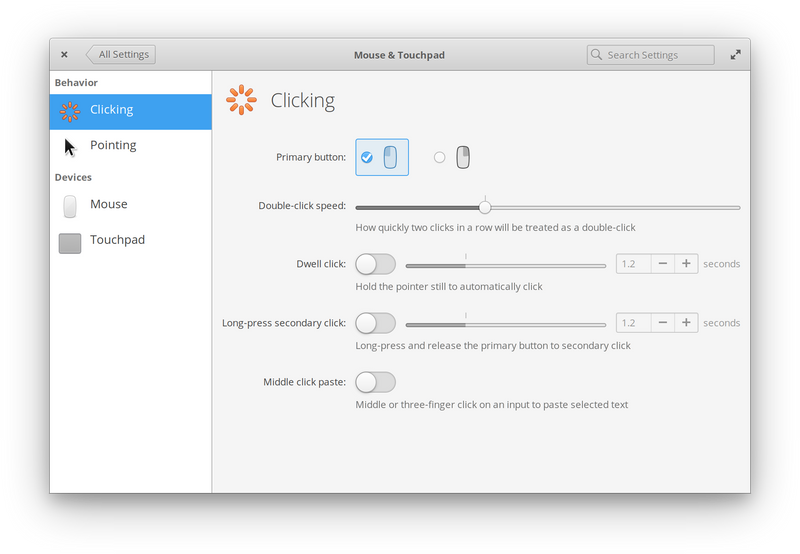 Old Mouse & Touchpad settings