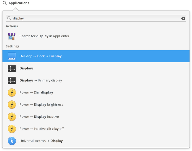 Applications Menu search
