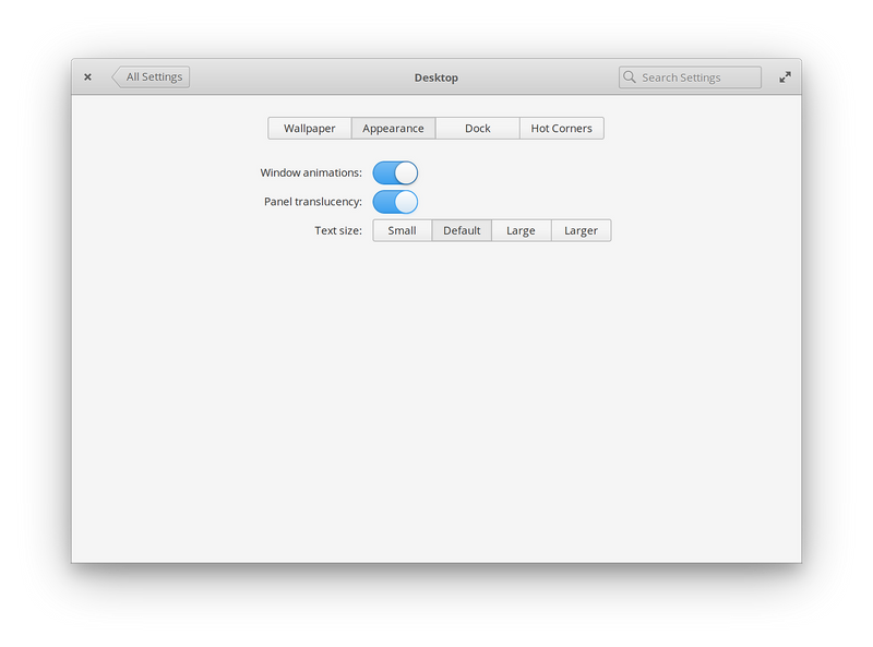 Desktop Appearance settings