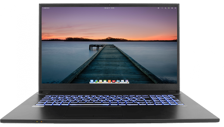 Laptop With Linux computer running elementary OS